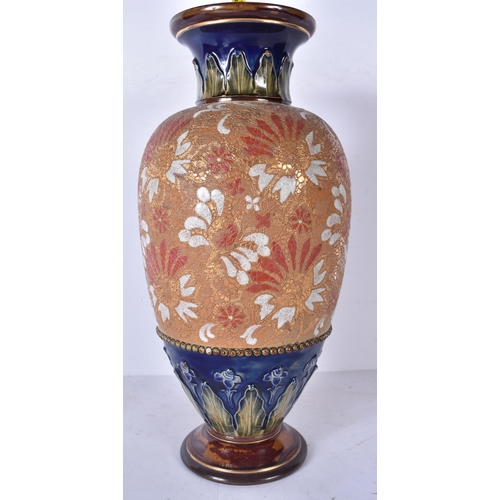 3152 - A collection of Royal Doulton stoneware items Jardinieres, teapot, vase etc 32cm (5)