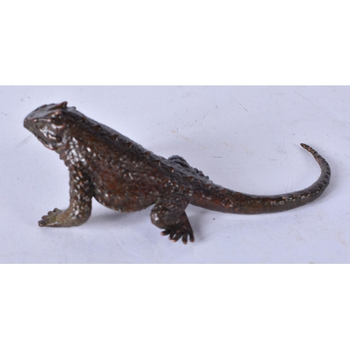 3163 - A Japanese bronze Lizard 9cm.