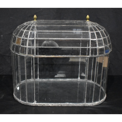 3194 - An antique leaded  glass terrarium 44 x 49 x 29cm