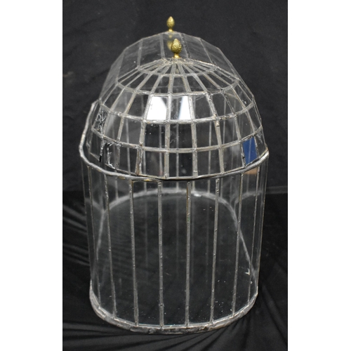 3194 - An antique leaded  glass terrarium 44 x 49 x 29cm