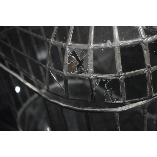 3194 - An antique leaded  glass terrarium 44 x 49 x 29cm