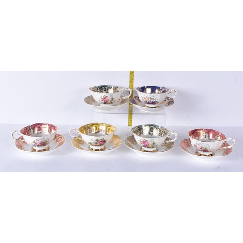 3202 - A collection of Paragon tea cups and saucers 6.5 x 13.5cm (6)