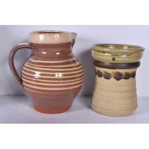 3203 - A collection of studio pottery items 32 x 28.5cm (10)