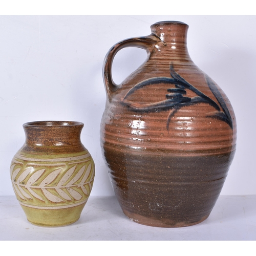 3203 - A collection of studio pottery items 32 x 28.5cm (10)
