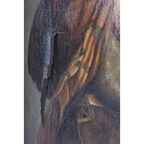 3283 - A 19th Century oil on canvas of an Arab male; image 39 x 29cm, frame 49 x 39.5cm