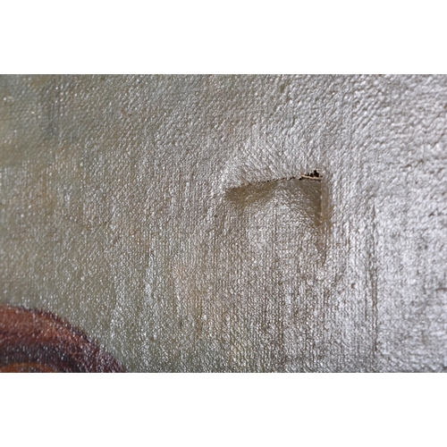 3283 - A 19th Century oil on canvas of an Arab male; image 39 x 29cm, frame 49 x 39.5cm