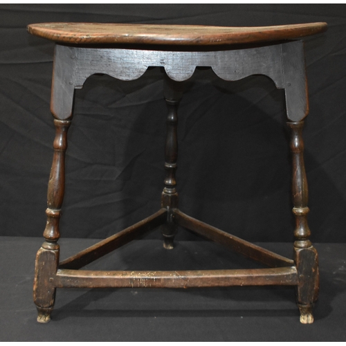 3319 - An antique carved Oak table 63 x 65.5cm
