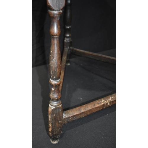 3319 - An antique carved Oak table 63 x 65.5cm