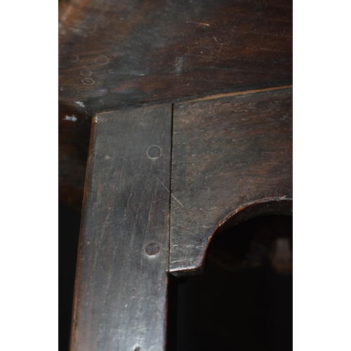 3319 - An antique carved Oak table 63 x 65.5cm