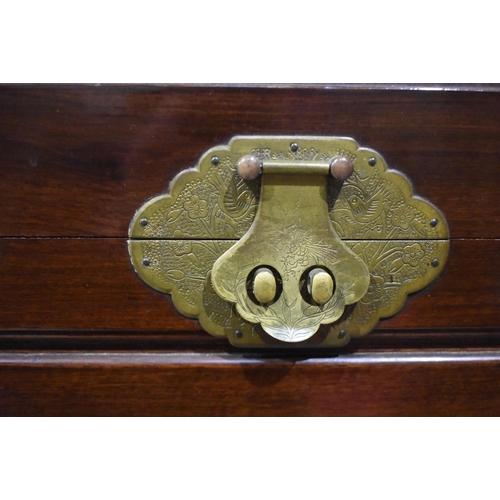 3340 - An early 20th Century Chinese carved Camphor wood chest 61 x 103 x 53cm