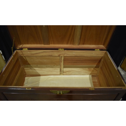 3340 - An early 20th Century Chinese carved Camphor wood chest 61 x 103 x 53cm