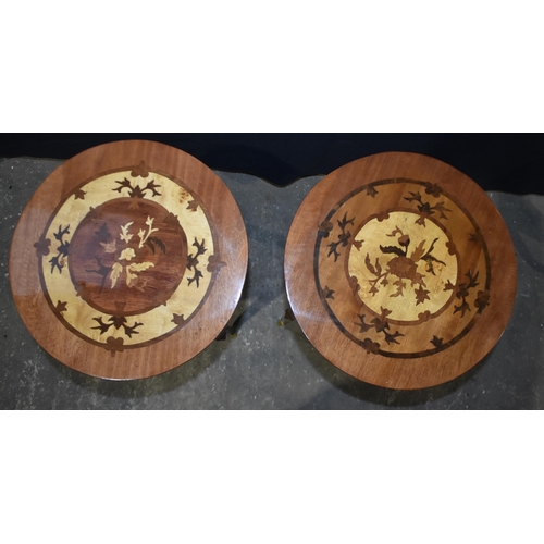 3344 - Two inlaid and gilt metal mounted three drawer bedside cabinets 70 x 34cm (2)