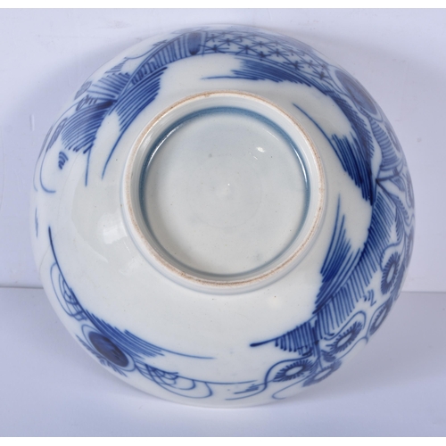 3351 - A 19th Century  Dutch Delft bowl together with a small English blue and white bowl 12 x 21cm (2)