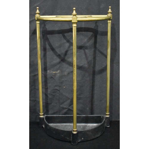 3361 - A vintage brass and cast iron stick/umbrella stand 65 x 38cm.