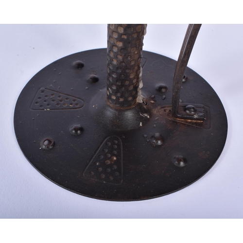 3379 - A pair of early 20th Century Coberg Iron candlestick holders by Hubert Berger 18cm (2)