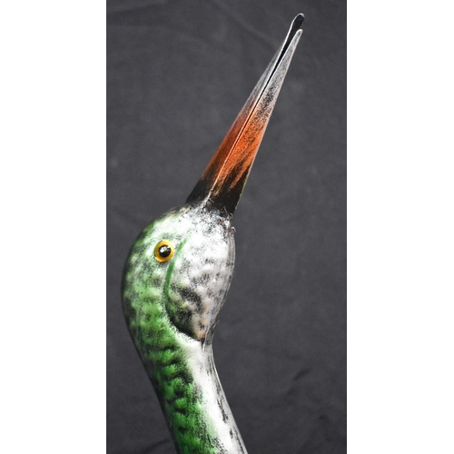 3385 - A pair of metal Herons 95cm (2)