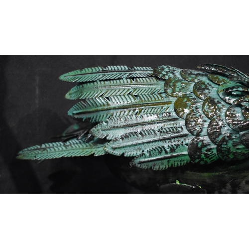 3385 - A pair of metal Herons 95cm (2)