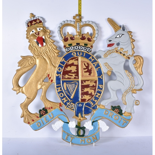 3402 - A cast iron Coat of Arms 51 x 50cm