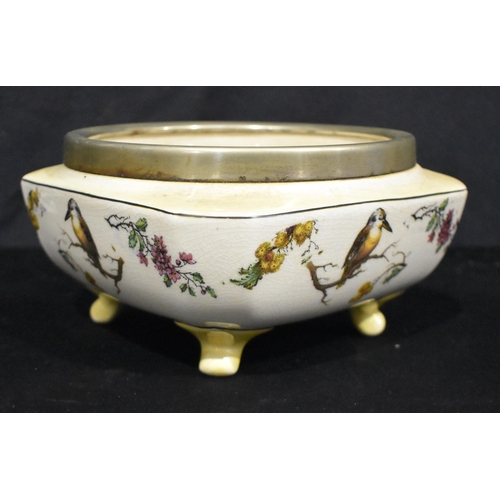 3409 - A collection of Gresley earthenware including Mow Tan together with a silver rimmed bowl and a small... 
