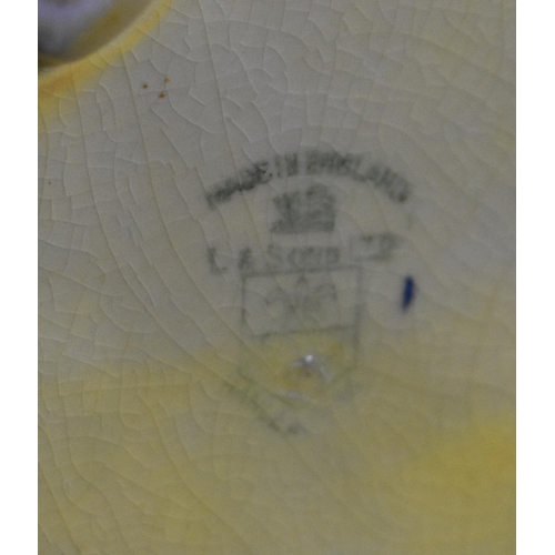 3409 - A collection of Gresley earthenware including Mow Tan together with a silver rimmed bowl and a small... 