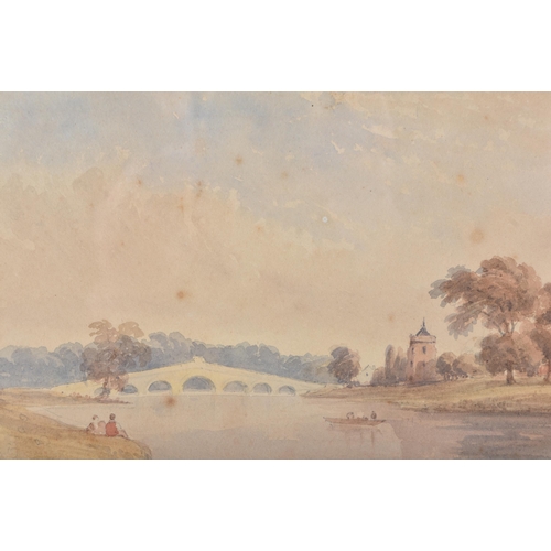 3421 - A framed 19th Century watercolour of a birds nest together with a small engraving of Durham and a fr... 