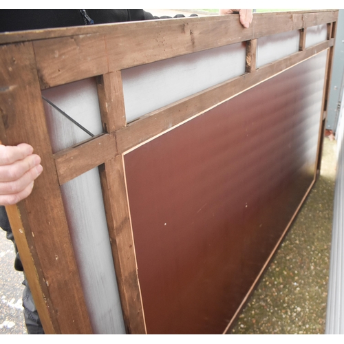 3430 - A large 20th century wooden framed Venetian style mirror with glass panelled surrounds with de-silve... 