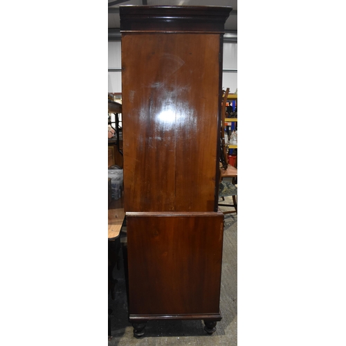 3432 - A 19th Century mahogany 3 drawer  Linen press 202 x 125 x 60cm