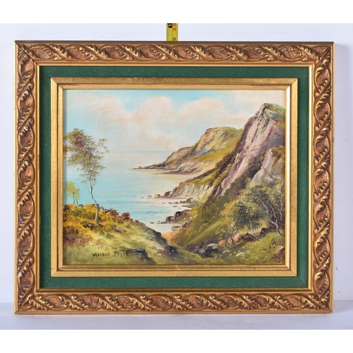 3438 - George Willis Pryce (1866 -1949 ) oil on board of the Pembrooke coast 18.5 x 23.5cm frame 24 x 29.5c... 