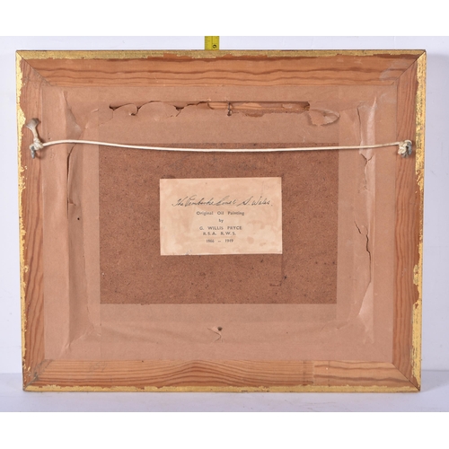 3438 - George Willis Pryce (1866 -1949 ) oil on board of the Pembrooke coast 18.5 x 23.5cm frame 24 x 29.5c... 