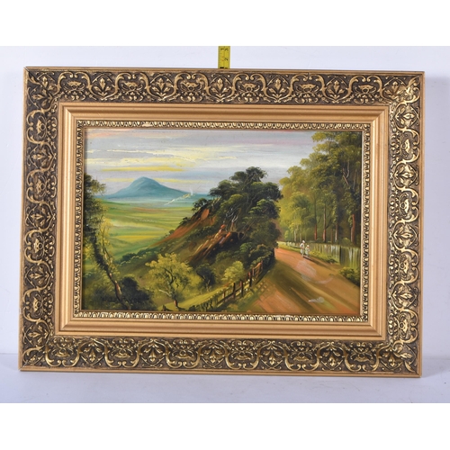 3439 - George Willis Pryce (1866 -1949 ) oil on board 'The Wrekin from Wenlock Edge'. Shropshire 18.5 x 29c... 