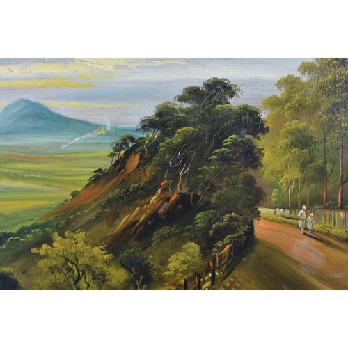 3439 - George Willis Pryce (1866 -1949 ) oil on board 'The Wrekin from Wenlock Edge'. Shropshire 18.5 x 29c... 