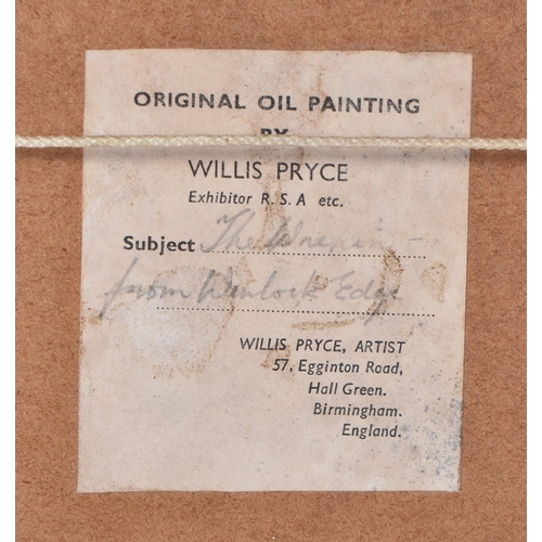 3439 - George Willis Pryce (1866 -1949 ) oil on board 'The Wrekin from Wenlock Edge'. Shropshire 18.5 x 29c... 