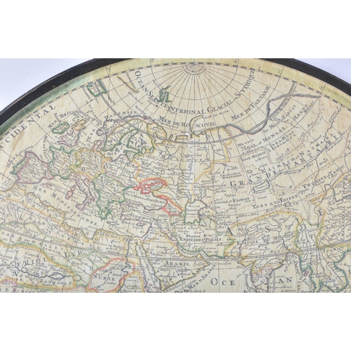 3450 - A world map table top .59cm diameter.