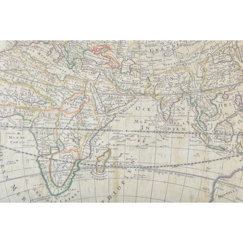 3450 - A world map table top .59cm diameter.