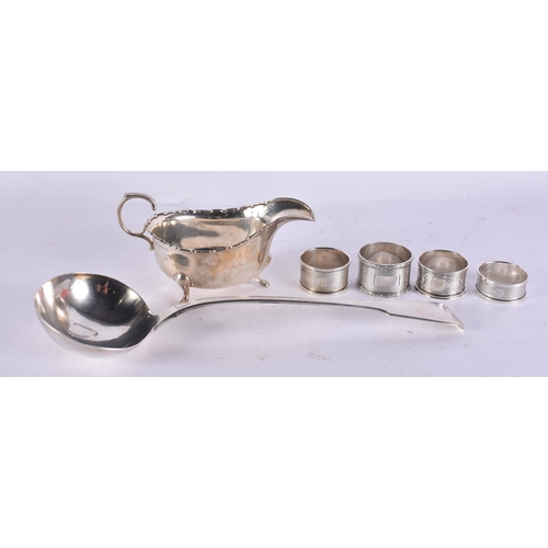 879 - ASSORTED SILVERWARE including a ladle. 442 grams. (qty)