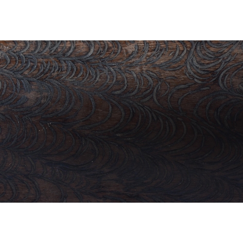 142 - A FINE AND UNUSUAL AUSTRALIAN ABORIGINAL CHIP CARVED BOWL decorated all over with foliage. 52 cm x 1... 