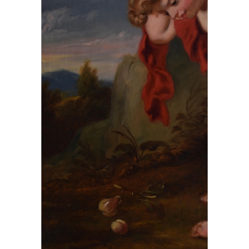 153 - European School (18th/19th Century) Follow of Peter Reubens, Oil on canvas, Putti and garlands. 116 ... 