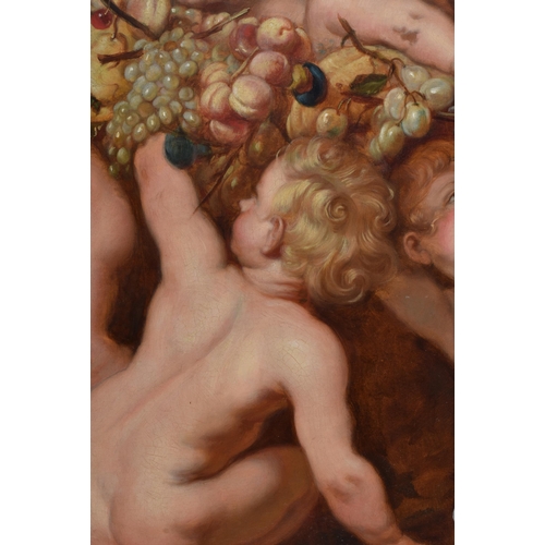153 - European School (18th/19th Century) Follow of Peter Reubens, Oil on canvas, Putti and garlands. 116 ... 