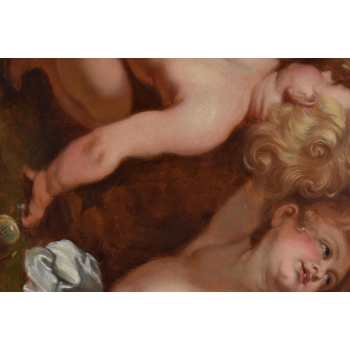 153 - European School (18th/19th Century) Follow of Peter Reubens, Oil on canvas, Putti and garlands. 116 ... 