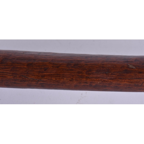 162 - A LARGE 19TH CENTURY POLYNESIAN SOUTHSEA ISLANDS WOOD AND STONE FIGHTING SPEAR/CLUB. 128 cm long.