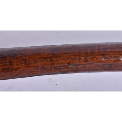 162 - A LARGE 19TH CENTURY POLYNESIAN SOUTHSEA ISLANDS WOOD AND STONE FIGHTING SPEAR/CLUB. 128 cm long.
