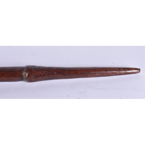 162 - A LARGE 19TH CENTURY POLYNESIAN SOUTHSEA ISLANDS WOOD AND STONE FIGHTING SPEAR/CLUB. 128 cm long.