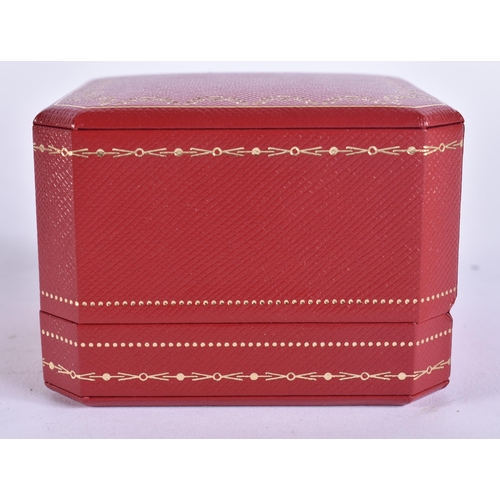 171 - A VACANT CARTIER LEATHER JEWELLERY BOX. 9 cm x 9.5 cm.