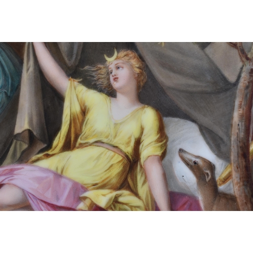 177 - A FINE LATE 19TH CENTURY VIENNA PORCELAIN RETICULATED TRAY painted with figures. 33 cm x 27 cm.