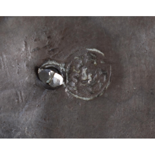 180 - AN UNUSUAL 19TH CENTURY ISLAMIC MIDDLE EASTERN SILVER BUCKLE. 177 grams. 15 cm x 12 cm.