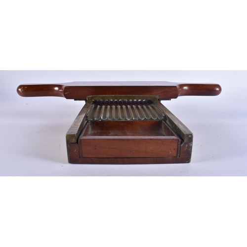 68 - AN ANTIQUE MAHOGANY APOTHECARY PILL DISPENSER. 36 cm wide. (2)