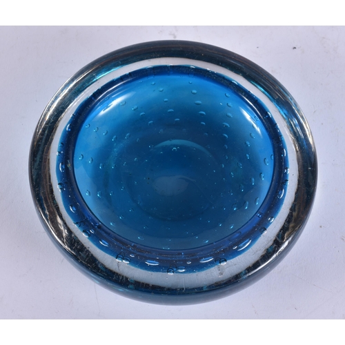 69 - A WHITEFRIARS BUBBLE GLASS DISH. 15 cm wide.