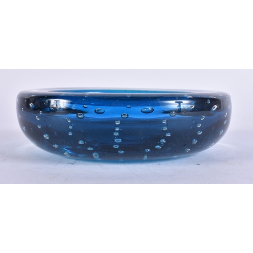 69 - A WHITEFRIARS BUBBLE GLASS DISH. 15 cm wide.