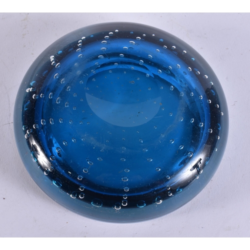 69 - A WHITEFRIARS BUBBLE GLASS DISH. 15 cm wide.