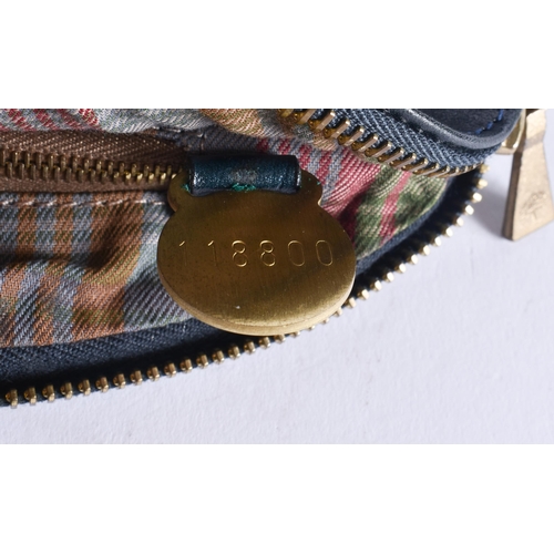 86 - Mulberry Black Croc Embossed Leather Dome Crossbody Bag. 28 cm wide.